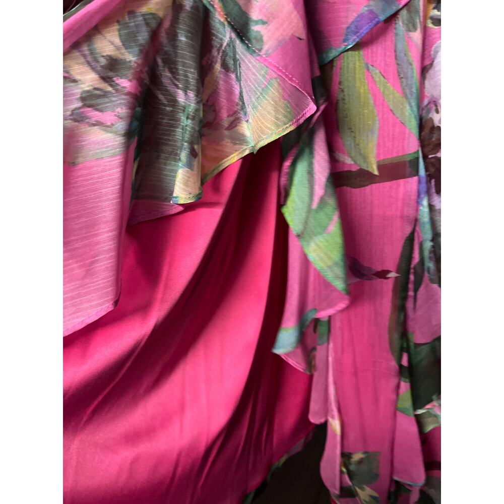Alex Marie Fiona Halter Neck Tie Back Floral Chiffon A-Line Maxi Dress 14 - Picture 5 of 5